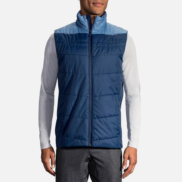 Brooks Cascadia Thermal Running Jackets - Men's - Blue (29805-QYFZ)